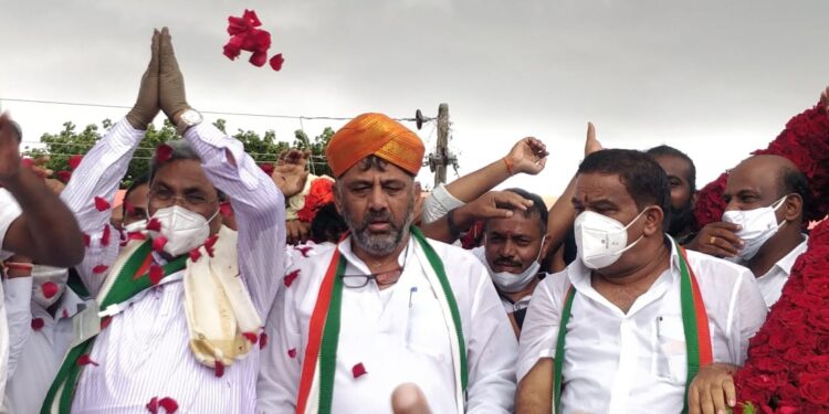 ಸರಕಾರದ ಕೆಲಸ ಕಾಂಗ್ರೆಸ್ ಮಾಡುತ್ತಿದೆ, ಜನರ ಸಂಕಷ್ಟಕ್ಕೆ ಸ್ಪಂದಿಸುವುದೇ ಪಕ್ಷದ ಸಿದ್ದಾಂತ ಎಂದ ಡಿ.ಕೆ.ಶಿವಕುಮಾರ್
