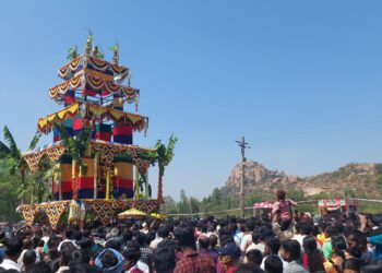 ಎಲ್ಲೋಡು ಶ್ರೀ ಲಕ್ಷ್ಮೀ ಆದಿನಾರಾಯಣಸ್ವಾಮಿ ಬ್ರಹ್ಮ ರಥೋತ್ಸವ; ಕೂರ್ಮಗಿರಿಯಲ್ಲಿ ಭಕ್ತರ ಜಾತ್ರೆ