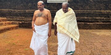 ಕೇರಳದ ಪುರಾಣ ಪ್ರಸಿದ್ಧ ಶ್ರೀ ರಾಜರಾಜೇಶ್ವರ ದೇಗುಲದಲ್ಲಿ ಪೂಜೆ ಸಲ್ಲಿಸಿದ ಮಾಜಿ ಸಿಎಂ ಹೆಚ್.ಡಿ.ಕುಮಾರಸ್ವಾಮಿ
